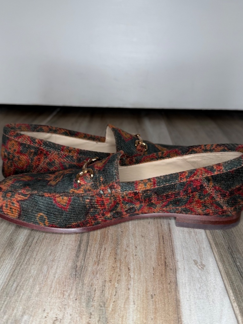 Sam Edelman Loraine Bit Loafer Flats Corduroy Tapastry Women Sz 4.5 - Picture 7 of 10